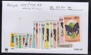 Kenya 425/40 Butterflies mnh