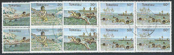 TOKELAU 1980 Water Sports set in fine used blocks of 4.....................41474