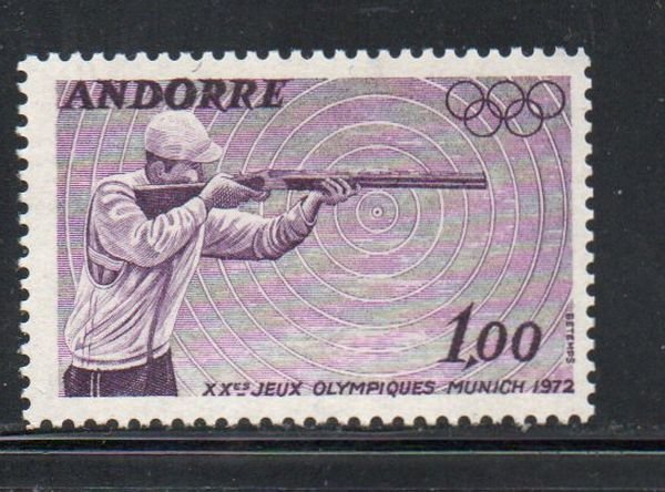 Andorra (Fr) Sc 213 172 Shooting Olympics stamp mint NH