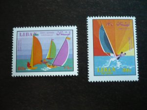 Stamps - Lebanon - Scott# C597-C598 - Mint Hinged Part Set of 2 Stamps