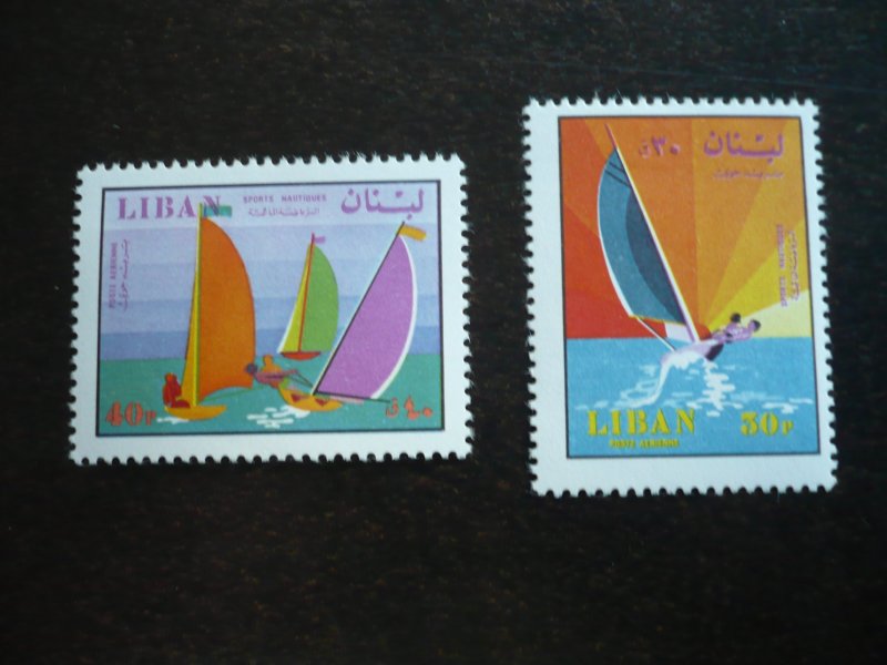 Stamps - Lebanon - Scott# C597-C598 - Mint Hinged Part Set of 2 Stamps