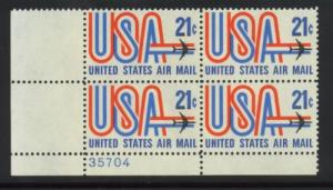 US Stamp #C81 MNH USA and Jet AirMail Plate Block/4