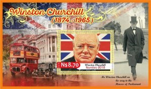 Stamps. Famous people.  Winston Churchill 2018 6 sheets perforated