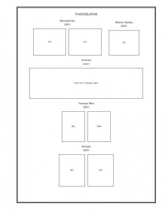 Stamp album pages for every country with varieties in PDF