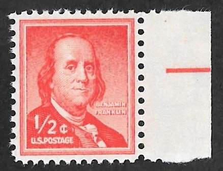 1030A 1/2 cent Benjamin Franklin Stamp Mint OG NH EGRADED VF-XF 86