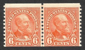 Doyle's_Stamps: MNH 1932 Coil Line Pair Garfield 6c Issues, Sct #723** (b)