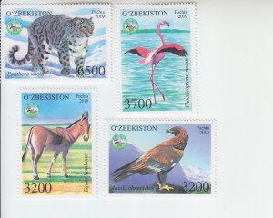 2019 Uzbekistan Fauna (4) (Scott 893-96) MNH