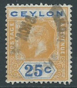Ceylon, Sc #238, 25c Used