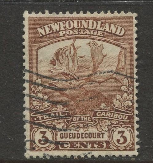 Newfoundland - Scott 117 - Caribou Issue - 1919 - Used - Single 3c Stamp