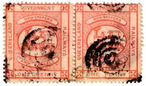 (I.B) Australia - Queensland Railways : Parcel Stamp 1d (1896)