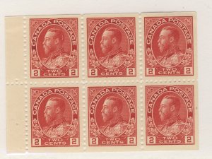Canada WW1 Admiral Booklet Pane; #106a 2c MNH VF  Guide Value = $100.00 (#32)