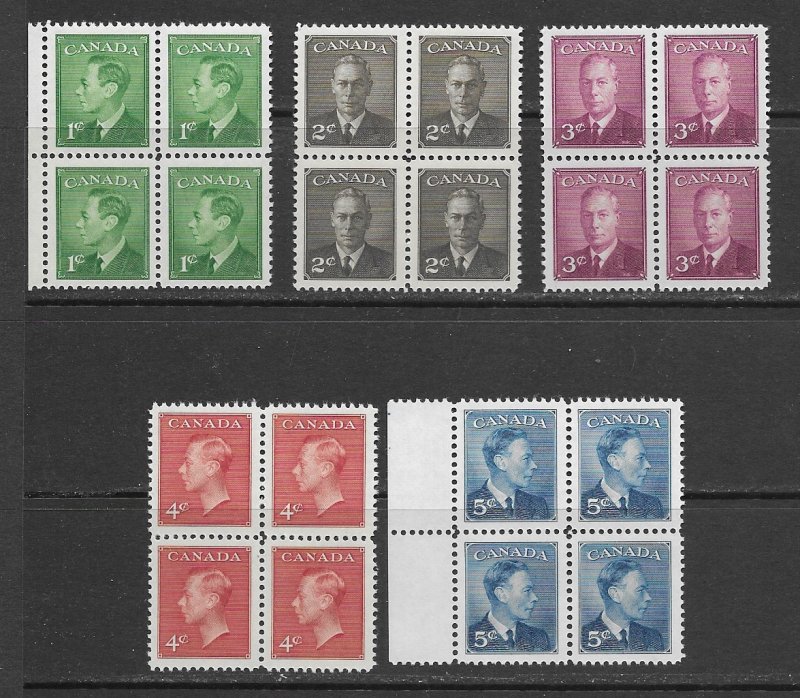 Canada 289-93 MNH block of 4, vf see desc. 2020 CV$10.20++