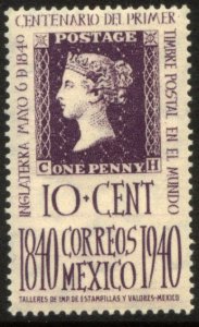 MEXICO 755 10¢ Penny Black Centennial. MINT, NH. VF.