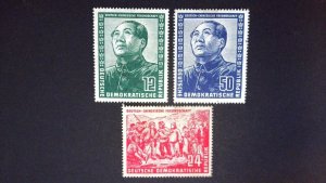 Germany (DDR) Sc# 82-84 Complete Set Used - Light Toning Spots 1951