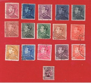 Belgium #294-309   VF used   Leopold lll    Free S/H