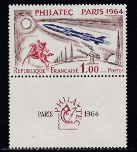 France # 1100, PHILATELIC Paris, with :Label, Mint  Hinged, 1/3 Cat