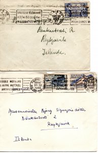 FRANCE. Two old cover. Sent from Paris to Iceland 1937/1953,