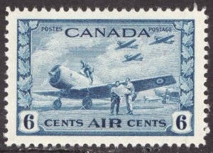 1942 Canada Sc #C7 - WWII 6¢ Airmail- KGVI - Training Planes - MLH Cv $7.50