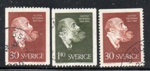 Sweden Sc 559-561 1960 Froding, Poet, stamp set used