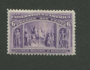 1893 United States Postage Stamp #235 Mint Never Hinged OG Bright Color 