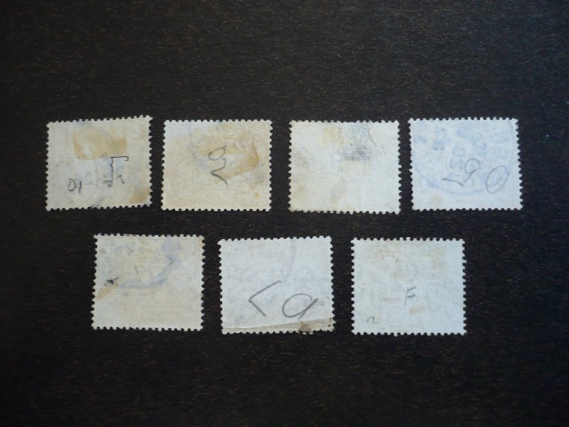 Stamps - Great Britain - Scott# J1-J2,J4-J8 - Used Part Set of 7 Stamps