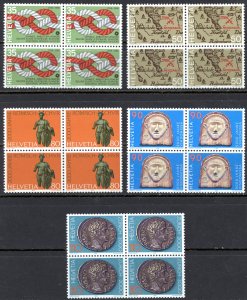 Switzerland Sc# 772-776 MNH Blocks/4 1986 Definitives