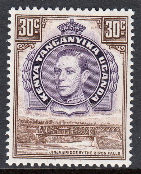 Kenya Uganda Tanganyika KGVI 30c Dull Purple Brown SG142 Mint