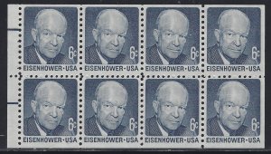 Scott # 1393a Lot E161 6c Eisenhower Booklet Pane of 8  Mint NG