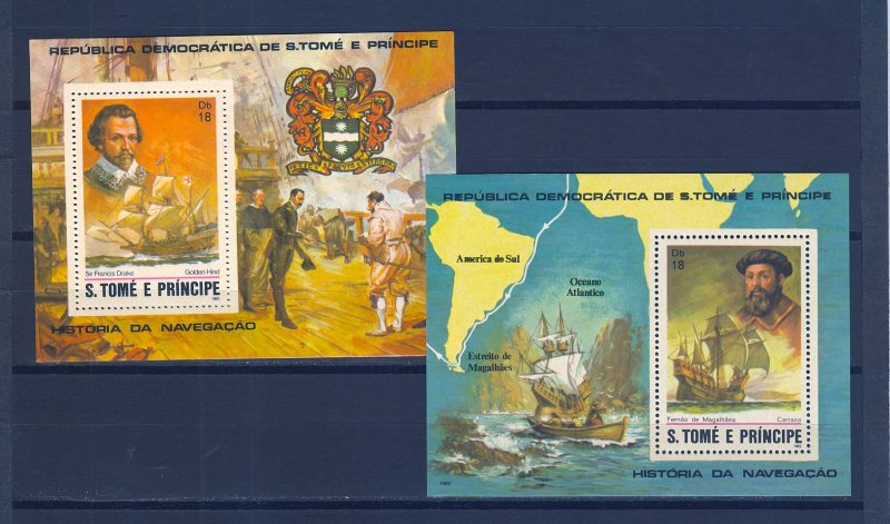 S.TOME E PRINCIPE SC# 672a-d, 673, 674 EXPLORERS MNH, - SEE PICTURES