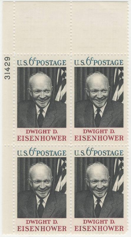 1383: Dwight D. Eisenhower - Plate Block - MNH - 31429-UL