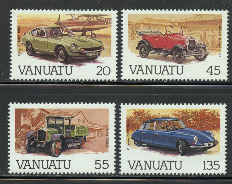 Vanuatu Scott 434-37 MNHOG - 1987 Automobiles Set - SCV $3.70