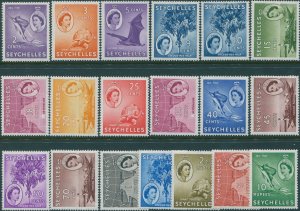 Seychelles 1954 SG174-188 QEII map, fish, tree set MNH