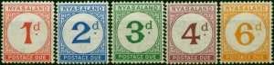 Nyasaland 1950 Postage Due Set of 5 SGD1-D5 Fine MNH & VLMM