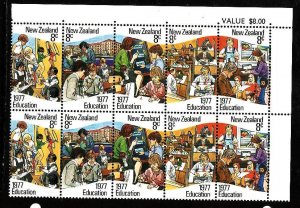 New Zealand-Sc#621-5-block of 10-unused-NH-Education  Act-1977-