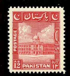 Pakistan 1948 KGVI 12a scarlet superb MNH. SG 37. Sc 37.