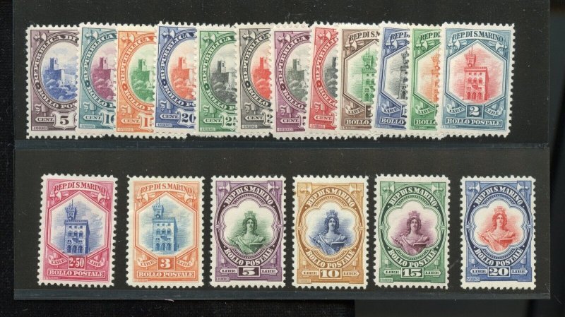 SAN MARINO DEFINITIVES  SCOTT # 115/33  MINT HINGED--SCOTT $447.50 