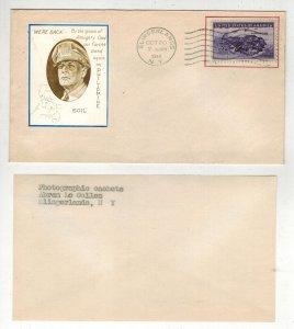 WW2 Patriotic 10/20/1944 RARE LEGALLEZ PHOTO APPLIQUE MACARTHUR PHILIPPINES 925