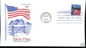 3448 (34c) Farm Flag W/A  Artmaster FDC