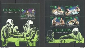 2013 Central Africa Sport Chess Scouting Les Boy Scouts Kb+Bl ** Ca717