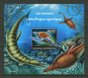 Central African Republic 2019: Prehistoric Aquatic Animals  s/sheet mint nh