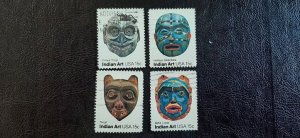 US Scott # 1834-1837; Four used 15c Indian Art from 1980; F/VF centering