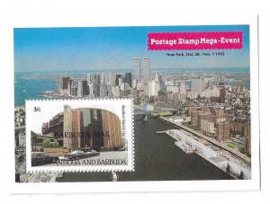 Barbuda 1992 Mega Event Stamp Show Overprinted Barbuda Mail S/S Sc 1332 MNH C10