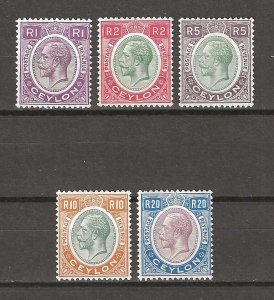 CEYLON 1927/9 SG 363/367 MINT Cat £350