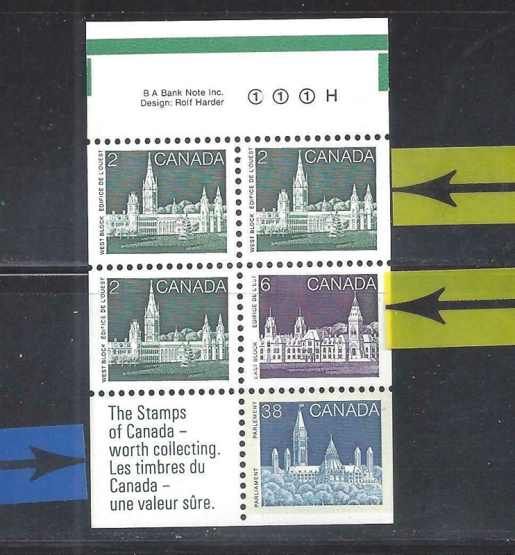 CANADA 1988 BKLT PANE MUTIPLE PRINT FLAWS SCOTT 1188a VF MINT NH (BS19026)