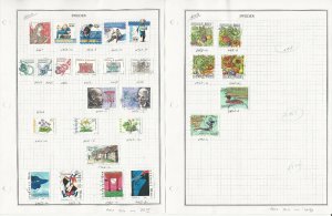 Sweden Stamp Collection on 13 Pages, 2003-2004 Used, JFZ