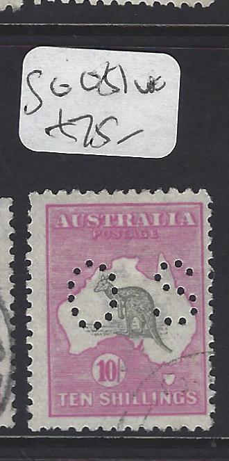 AUSTRALIA  (PP2607B)   KANGAROO   10/-  PERF OS  SG O51    VFU