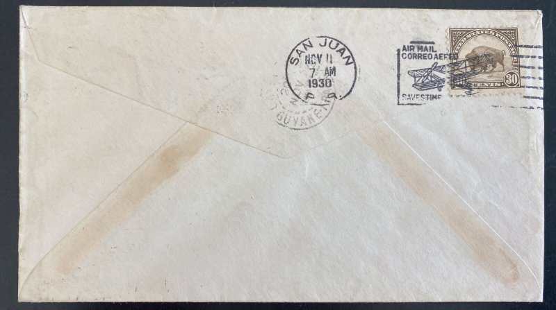 1930 Dominican Republic First Flight Airmail Cover FFC To Cayenne French Guiana 