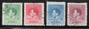 Papua New Guinea 1937 Coronation Scott # 118 - 121 Used