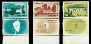 ISRAEL 165-167 W/ TABS, MNH