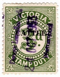 (I.B) Australia - Victoria Revenue : Cattle Duty 3d (1951)